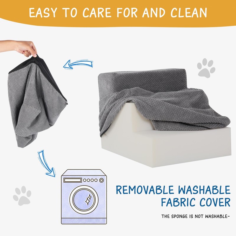 Dog Stairs for Small Dogs & Cats, 3-Step Non-Slip Pet