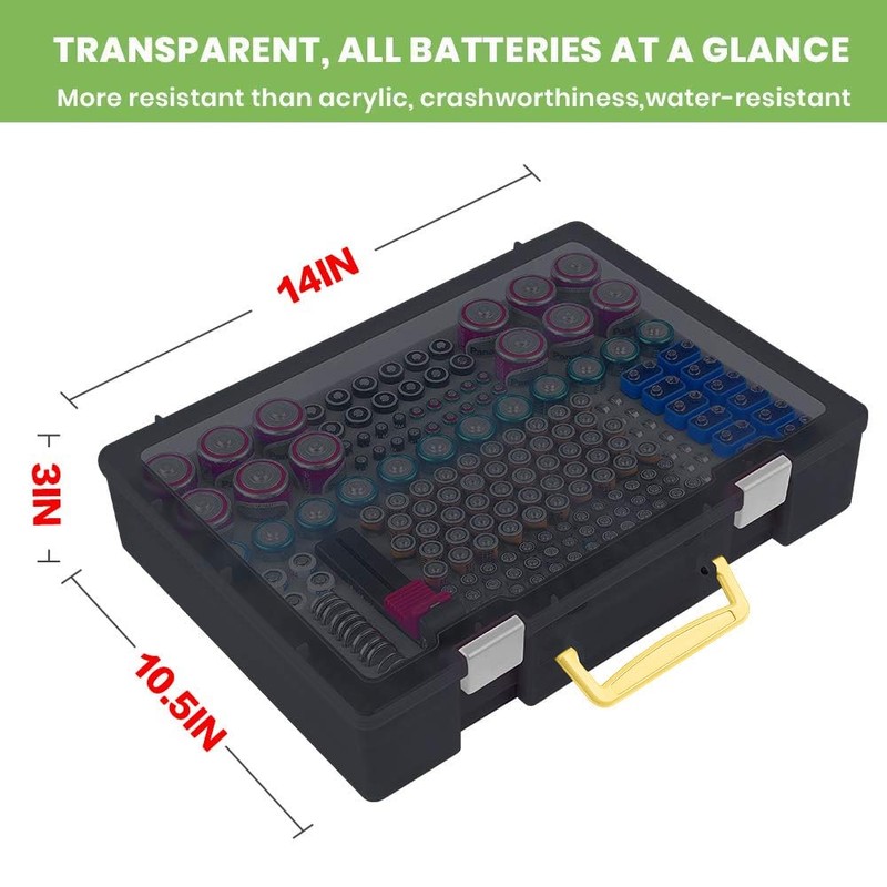 Battery Organizer Storage Holder- Batteries Case Containers Box with Tester