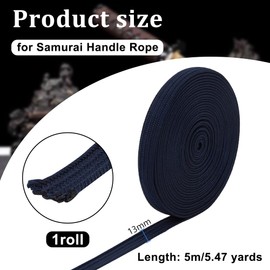 OLYCRAFT 16.4 ft (5 m) ao Pattern Roll for Swords, Hangao for Iai Swords, Cotton Cord Width 0.5 inches (13 mm), Solid Color Weaving, Cord, Cord, For Rope, Imitation Sword, Imitation Sword, Iaiai