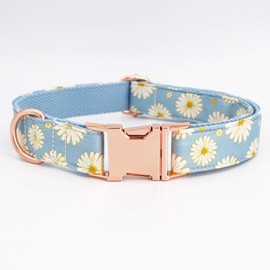 Free Sunday Daisy Dog Collar with Flower,Light Blue Daisy Dog Flower Collar, Girl Dog Collar (XS)