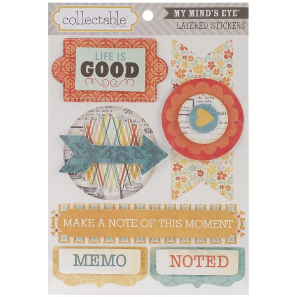 My Mind's Eye Collectable Notable Layered Stickers-Memo