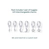 PAVOI Rhodium Plated Huggie Earrings and Charm Set for Women
