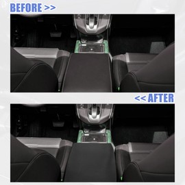 X AUTOHAUX Car Center Console Armrest Cover for Toyota Crown 2015-2018 Black Faux Leather Black Line Center Console Cover Protector