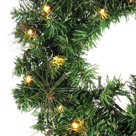 COM-FOUR® LED Door Wreath Christmas Advent Wreath with LED Lighting Great Christmas Decoration 30 Warm White LEDs with Timer