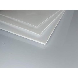 Platte aus PTFE, weiß, 195 x 195 x 1,0 mm (Teflon) Zuschnitt PTFE Dichtung