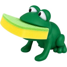 Frog Shaped Sponge Holder for Kitchen Sink - Cute Draining Tray Countertop Dish Brush Storage