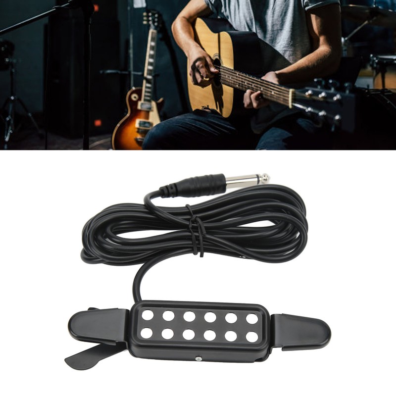 Acoustic Guitar Electric Transducer Soundhole Pickup Preamplifier Punching Free Accessories