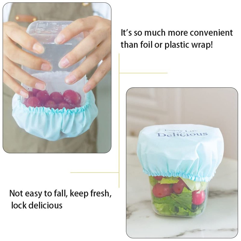 3 Pcs Fabric Bowl Covers Reusable Fabric Elastic Lids Durable