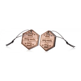 GRAVURZEILE Wooden Keyring – Ewig dein Ewig mein Ewig uns – Partner Pendant with Engraving and Cotton Band in Set – Gift Idea for Birthday, Christmas and Valentine's Day as a token of love, brown