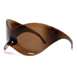 PUNLUXU Y2K Sunglasses for Women Men Futuristic Sunglasses Oversized Wrap Around Fashion Sunglasses Superhero Mask Shades