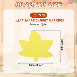PATIKIL 4 Inch Carpet Spot Markers, 35Pcs Leaf Shape Floor Dots Markers Carpet Spots for Classroom Decoration Elementary Preschool Supplies, Yellow