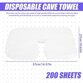 PRITOK PRITOK Face Cradle Covers: 200 Pcs Soft Skin-Friendly Massage Face Covers, Ultra Soft Non-Sticking Massage Face Covers, Non-Woven Massage Table Face Cradle Hole Covers for Massage Table, Massage Bench