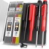 Nicpro 2 Pack Carpenter Pencil with Sharpener, Mechanical Carpenter Pencils