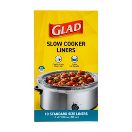 Glad Slow Cooker Liners, 13" x 21" - 10 Count, Transparent