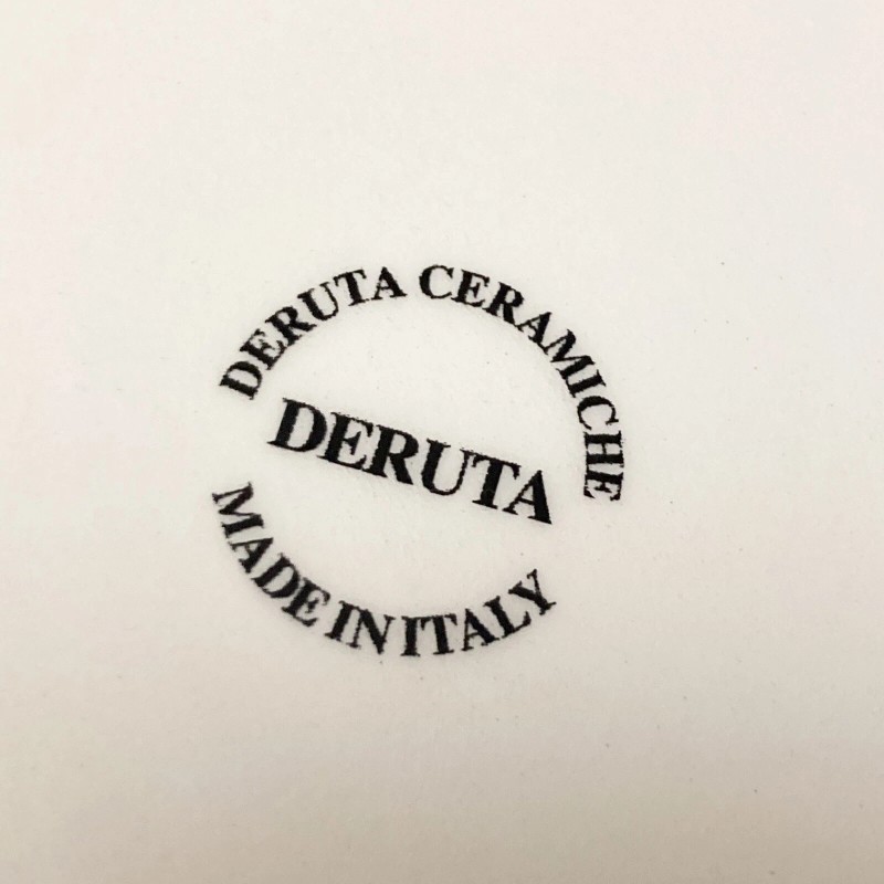 Deruta Ceramiche Italy DER56 Hand Painted Rooster Script 9" Salad