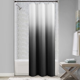 SPWIY Small Stall Black Shower Curtain 36 inch Wide Bathroom Grey Men Bath Curtain Set Chic Morden Black and Gray Shower Curtains Narrow Half 36x72 inches