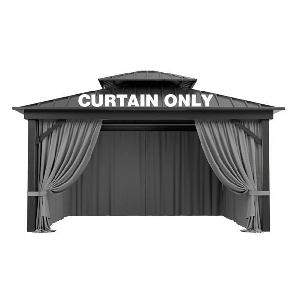 Pakunoda Gazebo Curtain Replacement Universal 4-Panel Sidewalls 10' X 13',