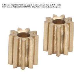 Pack of 2 Mini Motor Gear 9 Teeth 5 mm Brass Motor Sprocket Replacement Sprocket Gear for Duplo Intelli Lok Module 0.4