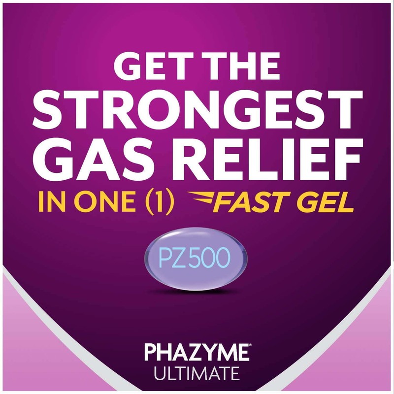 Phazyme Ultimate Gas & Bloating Relief Simethicone 500mg, Anti-Gas, 20