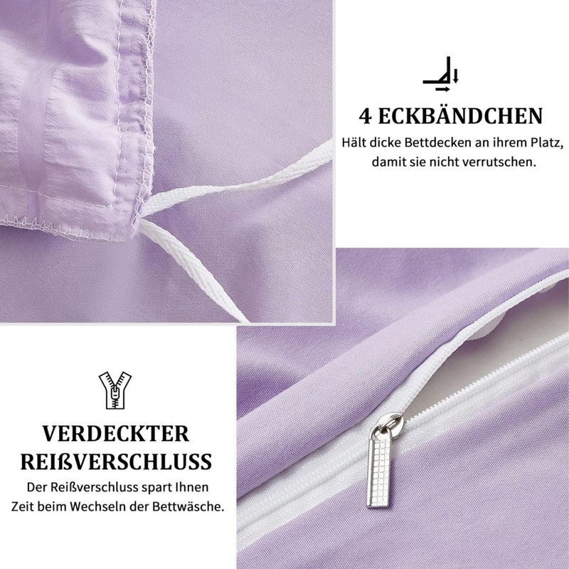 Freyamy Seersucker Bed Linen 135 x 200 cm 2-Piece Purple