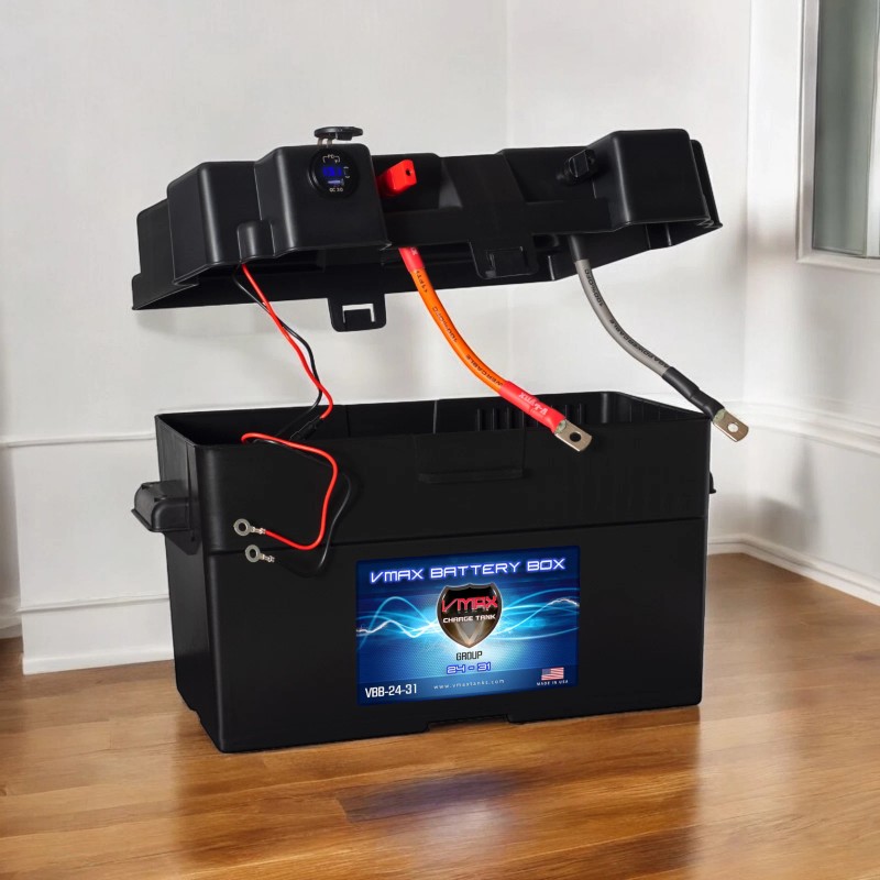 VMAXTANKS Group 24 Battery Box Complete Power Center LED USB-C