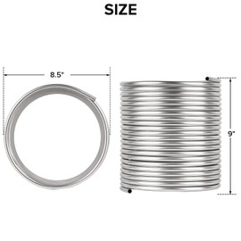 GEPPHILL 3/8" x 50Ft 304 Stainless Steel Tubing Coil, Immerson Tubing Coil for Ice Bath Water Chiller, Beer Brewing Tubing Coil, Welded Stainless Steel Tube for DIY Projects