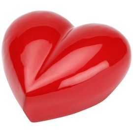 Urns UK 5-inch Aluminium Metal Heart Margate Urn, Red