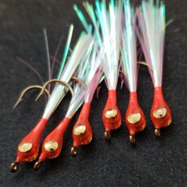 FRONTIER FLY COMPANY FISHING FLIES FLY LEECH TORPEDO PINK # 4 CUSTOM TIED FRONTIER FLY CO WEIGHTED