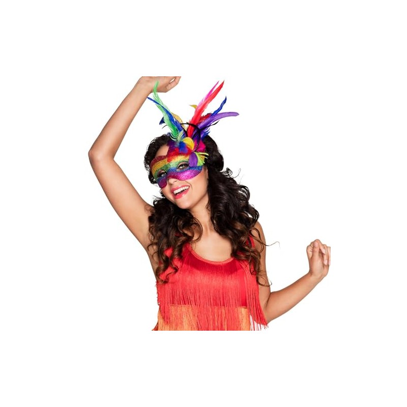 Boland 00211 Carnival Rainbow Mask, multi-coloured, one size, 10116594