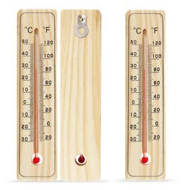 SOL 2pk Traditional Wooden Thermometer Room Temperature for Home, Office, Nursery, Greenhouse Thermometer Indoor and Outdoor Thermometer Wall Thermometer Room Temperature Garden Thermometer Outdoor