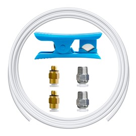 TIOPY 16.4ft(5M) PTFE Teflon Tube Kit,ID 2.5mm OD 4mm for 1.75mm Filament, Fits Direct Drive Extruder 3D Printer, With Tubing Cutter,4-M6 & 4-M10 Pneumatic Fittings, for Bambu lab AMS/K1