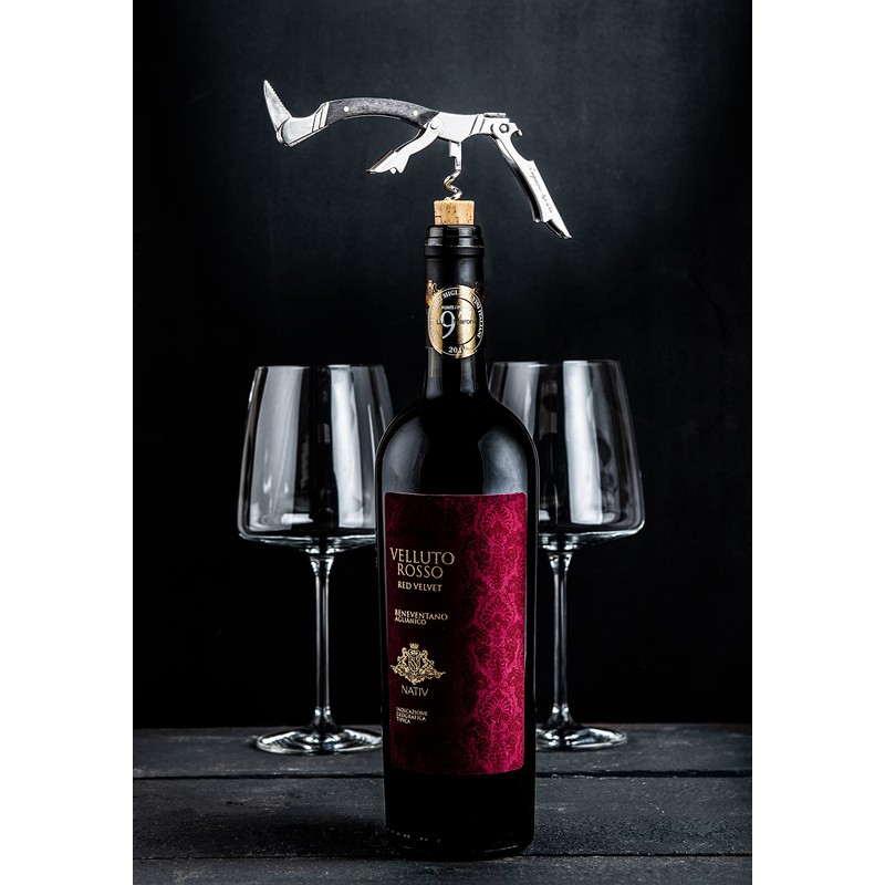 Laguiole Style de Vie Korkenzieher, Flaschenöffner mit Folienschneider, Ebenholz