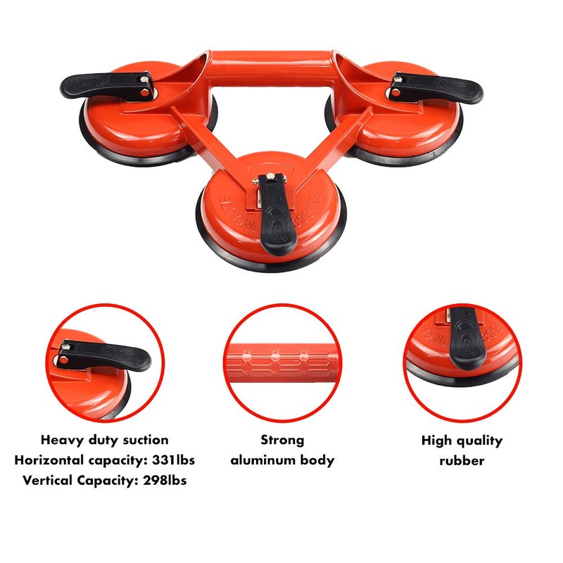 Triple Suction Cup Lifter – 3 Heavy Duty Suction Cups