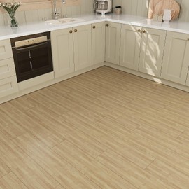 VEELIKE Natural Bamboo Peel and Stick Floor Tile Waterproof Vinyl Plank Flooring for Bathroom Bedroom 32 Pack 47 Sq. Ft Sticky Laminate Flooring Peel and Stick Vinyl Floor Tiles for Kitchen 6''x36''