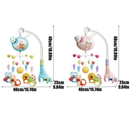 Baby Bed Bell Toy with Random Color Accessories, 1 Count Multifunctional Music Rotating Bedside Bell, Newborn Baby Soothing Toy, Baby Sound Toy - Color: Pink, Specification: 1 Count