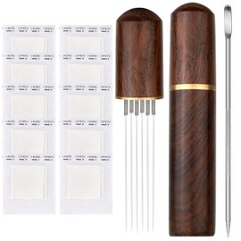 Wdt Tool Espresso Accessories Barista Coffee Portafilter Accessories, Espresso Needle, Coffee Distributor, Espresso Distributor, 6 Needles Coffee Distributor, with Latte Needle and Tab Coffee Filter