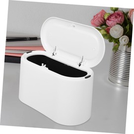 CAXUSD Desktop Trash Can Office Trash Can Desk Trash Can Bins Garbage Cans Junk Cases Garbage Pail Trashcans Trash Bin Small Paper Basket Table Trash Can Tabletop Waste Bin Pp White
