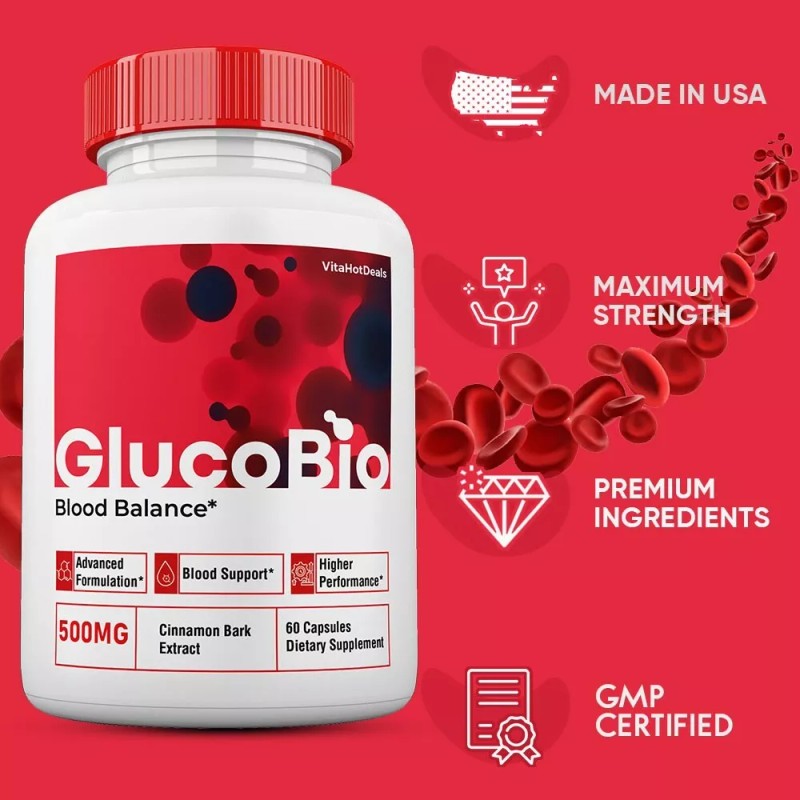 GlucoBio Blood Support Capsules, Max Strength, Gluco Bio Capsules (5