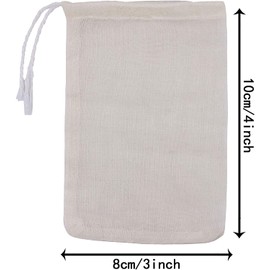 LUCKYBEE Disposable Empty Tea Bags Fabric Filter with Tea Clothing, Strong Penetration Natural for Loose Leaf Tea & Coffee (8*10cm-50pcs)