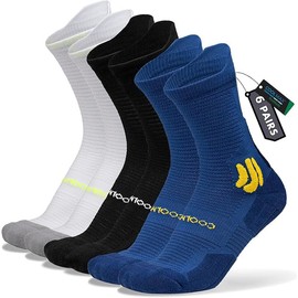 BRISIRA 3 Pairs of Bamboo Compression Socks for Men and Women, Compression Socks with Heel Pad, Anti-Blister Socks, Running Socks, Hiking Socks with Ventilation Mesh and Arch Support, Size 35-51, 2