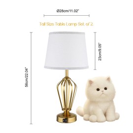 Touch Table Lamps Set of 2, nightstand lamp with USB Ports Bedside 3 Way Touch dimmer Desk lamp for Living Room Bedroom,Gold Plated Spiral cage Base Design Warm White dimmer Bulbs Included.