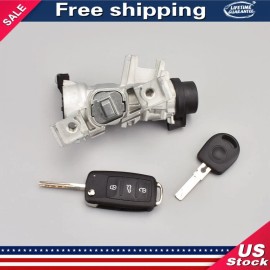 BestSensor IGNITION SWITCH LOCK ASSEMBLY FOR VW JETTA 2006-2018 W/REMOTE Control KEY SHELL