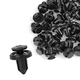 A ABSOPRO Rivet Push Clip Push Rivet Bumper Fender Car Fastener Plastic Retainer 91505-S9A-003 Honda Compatible Civic 1980-2017 Black Plastic 40pcs