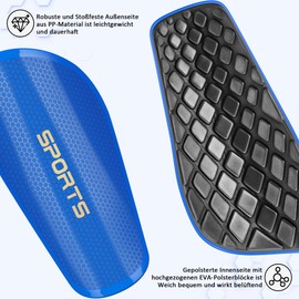iMoebel Football Shin Pads with Stockings with Slip Pocket and Anti-slip Cover Shin Guard for Children Adults Blue S