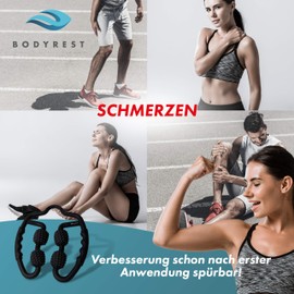 BodyRest Muscle Massage Roller, Fascia Roller & Massager. Well-being for your neck and shoulder, thighs, legs, arms and feet. Experience relaxation, self-massage and the world of fascia., black