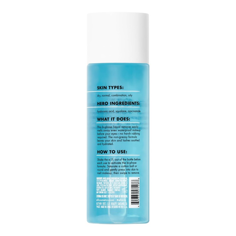 e.l.f. SKIN Holy Hydration Off Makeup Remover, Liquid Makeup Remover