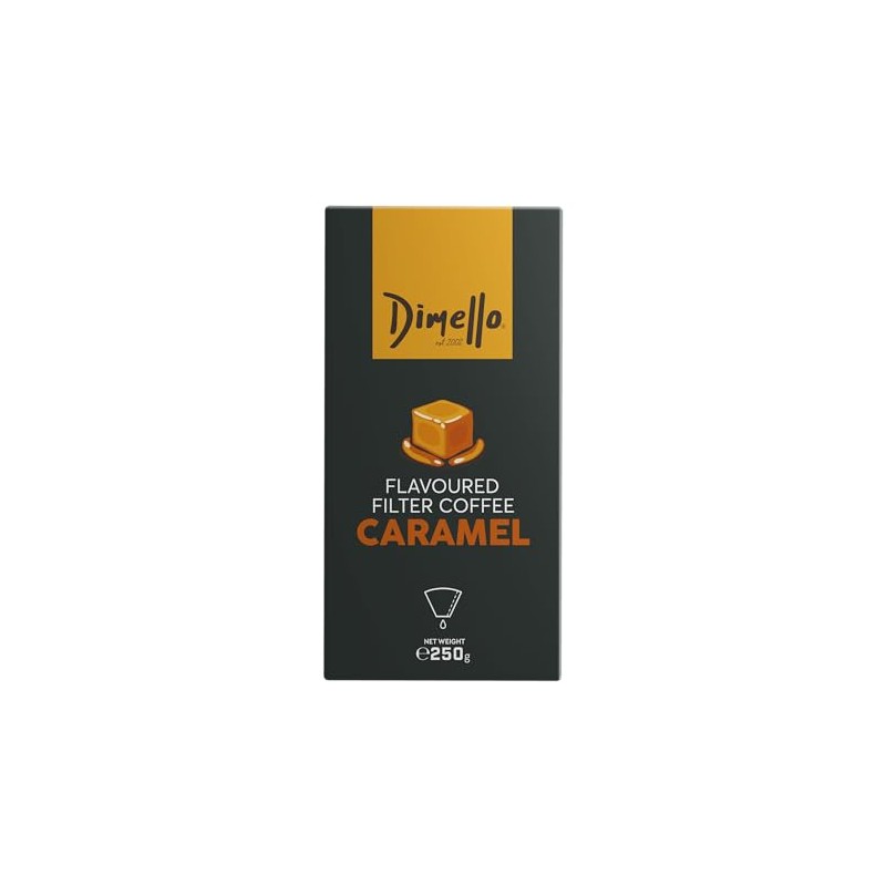 Dimello Caramel Flavoured Ground Coffee, 250g - Exquisite Filter Blend