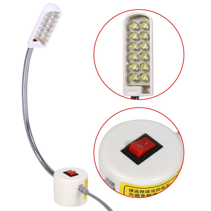 Sewing Machine Light, 12 LED Sewing Lamp Flexible Gooseneck Working