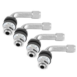 Gorgeri 4pcs 90 Degree Angle Tire Valve Stems Aluminum Alloy Valve Stems & Rubber for Car Motorcycle Tyre