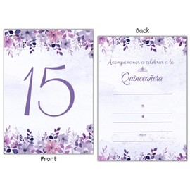 Elcer 20 Quinceañera Party Invitations with envelopes | Blank Fill-in Invites | 5 x 7 | 15th Birthday Party Favor | Sweet 15 | En Español | In Spanish